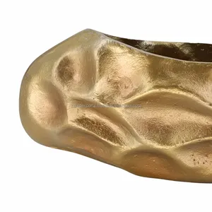 Bol en métal artisanal, bol à fruits décoratif contemporain, plat de service haut de gamme pour la maison, l'hôtel, le restaurant, les événements, la table - Product Image 2