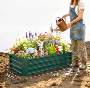 Classic Galvanized Steel Garden Bed Kit 6x3x1ft Eco-Friendly Outdoor <b>Propagator</b> Kits <b>for</b> Vegetables Flowers Herbs <b>Plants</b> - Product Image 4