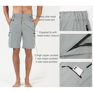 Shorts cargo de randonnée pour hommes, séchage rapide, tactiques, multi-poches, pour voyages et pêche - Product Image 5