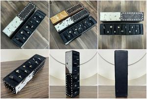 New Western Hot Velvet Simple Ring Box HandTooled & Cuir de vachette Longue Boîte à bijoux Organisateur d'affichage pour bagues et accessoires - Product Image 3