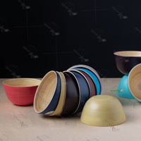 Bols jetables multi-usages en bambou classiques et écologiques, taille D12H6, pour les fêtes et le service de nourriture