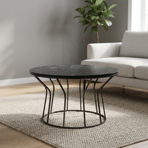 Acmes Latest Design Centre <b>Table</b> Black Polished Stainless Steel Black <b>Marble</b> Top Tea <b>Table</b> for <b>Bedside</b> Customized for Bedroom - Product Image 1