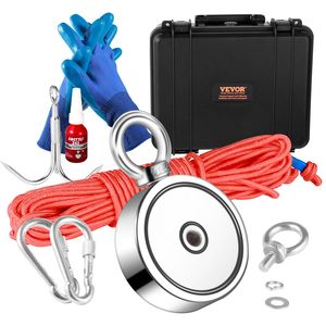 Kit de Pesca Magnética de Doble Cara con Imán de Neodimio de 2.95 Pulgadas de Diámetro y 1200 Libras de Fuerza, Cuerda de 65 Pies, Imanes de Elevación Resistentes para Pesca de Alta Resistencia - Product Image 1