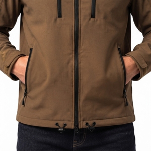 Wholesale Men's Winter <b>Soft</b> <b>Shell</b> <b>Jacket</b> Custom Logo Customised Color Waterproof Windproof Zipper <b>Hooded</b> Casual Crew Neck - Product Image 4