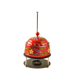 Modern Metal Round Chafing <b>Dish</b> Enamel Print Food Warmer Buffet Chaffing <b>Dish</b> With Lid & <b>Stand</b> For Wedding Hotels Supplies - Product Image 3
