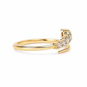 Solid 10k 14k 18k Gold 0.38CT E Color VS1 Round Brilliant Lab Grown Diamond Open Gap <b>Ring</b> Cuff <b>Stacking</b> Band Wedding <b>Ring</b> - Product Image 5