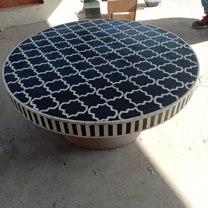 Table basse en os incrusté de style Art déco indien - Taille et design personnalisables - Meubles de luxe pour salon - Product Image 5