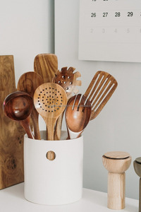 Handcrafted Nature Inspired Wooden Fork and Spoon <b>Set</b> for the Modern <b>Kitchen</b> from India - Product Image 2