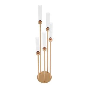 Elegant Gold Finish 5 Arms Metal Candelabra <b>Candle</b> Stand Holder for Wedding Table Centerpieces Luxury Home Decor At <b>Cheap</b> Price - Product Image 1