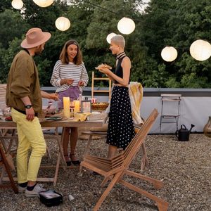 Silla Plegable de Madera de Acacia 66876605, Perfil Bajo, para Patio, Balcón, Terraza o Jardín - Product Image 5