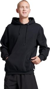 Premium Unisex <b>Black</b> Heavyweight Cotton <b>Fleece</b> Blank Pullover Hoodie with Cross-Neck and Kangaroo Pocket - Product Image 2