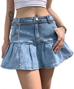 Falda Vaquera Transpirable para Mujer, Estilo Y2K, con Bolsillos, Cintura Alta, Botones, Informal, Verano, Moda, Directo de Fábrica - Product Image 5