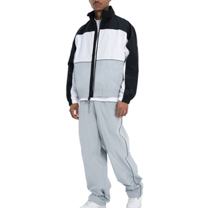 Veste de sport pour homme à blocs de couleur, à capuche, zippée, manches longues, respirante, en polyester/nylon tricoté, pour l'hiver - Product Image 5