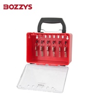 Boîte de verrouillage portable à 8 cadenas avec clé de déverrouillage, couvercle anti-poussière transparent, outil de visualisation de groupe portable