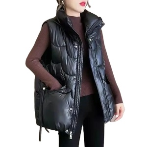 Chaqueta de moda de Otoño/Invierno para mujer, nuevo estilo, chaleco de algodón, piel de oveja brillante, técnicas impresas, prendas de vestir exteriores de moda - Product Image 1