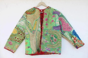 Patchwork algodón bordado púrpura chaqueta Hippie Patchwork chaqueta Mujer - Product Image 5