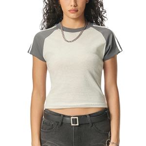 Camisetas Cortas de Alta Calidad para Mujer, Ajustadas, Sexys, Lisas, con Estampado Gráfico, para Gimnasio, Club, Universidad - Product Image 1