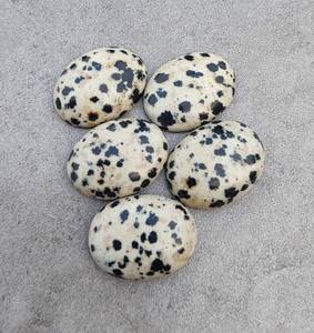 Cabochon ovale en jaspe dalmatien naturel, pierre précieuse en vrac pour la fabrication de bijoux, fournitures artisanales, objets de collection - Product Image 6