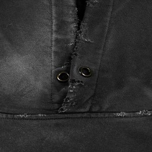 Sweat à capuche streetwear délavé pour homme, finition usée, pull décontracté, style urbain tendance - Product Image 4