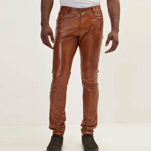 High Quality Finish Real Leather Trousers Luxury Tailored Fit Wholesale Full Grain Premium Leather Pants Luxury Durable - Product Image 1