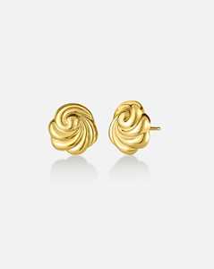 Tiny Swirl Spiral Stud <b>Earrings</b> 14K 18K Solid Gold <b>Fine</b> Jewelry Push Back Likely Minimalist Everyday Simple Studs Manufacture - Product Image 1
