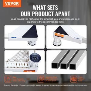 Support réglable à 4 pieds robustes pour mini-réfrigérateur, socle universel multifonctionnel pour lave-linge, fer à repasser et équipement de lavage - Product Image 2