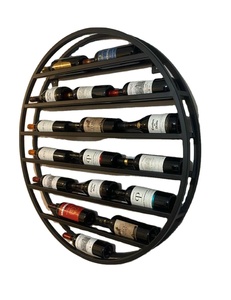 Modern <b>Wall</b> Mounted Metal <b>Wine</b> <b>Rack</b> Storage Shelf Style <b>Wine</b> Bottle Holder for Home And Bar - Product Image 1