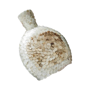 Vase à fleurs en nacre blanche de qualité supérieure avec un design artistique en incrustation de coquillages fait main - Product Image 2