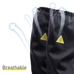 JNM SAFETY ปลอกแขนเชื่อมทนความร้อนสำหรับผู้ชาย ANSI/ISEA ระดับการตัด 2 FR ผ้าฝ้ายเจาะรูป้องกันแขน - Product Image 3