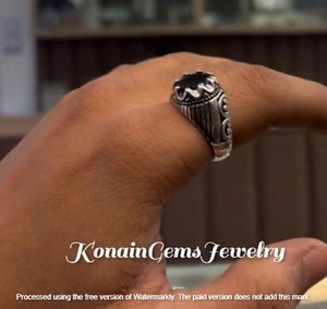 Handmade <b>Black</b> Onyx Silver <b>Men</b>’s <b>Ring</b> | Vintage Oxidized Statement <b>Ring</b> | Tribal Designer Jewelry - Product Image 2