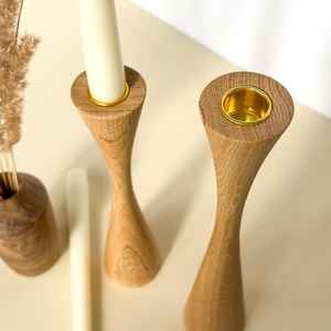 Support de bougie en bois classique pour la décoration moderne de la maison, écologique, pour Noël, les mariages, les événements et comme centre de table pour la chambre - Product Image 5