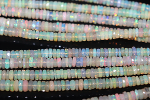 Opale éthiopienne perles de pierre à facettes 4-6mm roue coupe pneu forme Unique pneu opale éthiopienne - Product Image 3