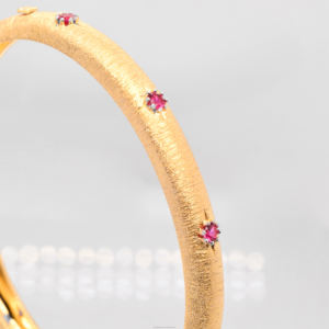 Pulsera de Zirconia cúbica con incrustaciones chapadas en oro rosa de plata de ley de lujo con artesanía cepillada italiana - Product Image 5