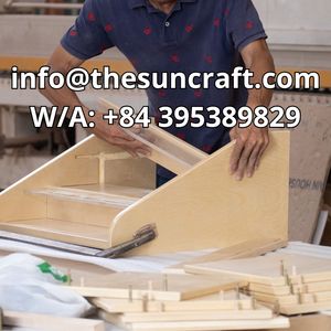 Jouet de marché en bois pour enfants avec étagères de présentation, paniers de rangement et caisse enregistreuse, jeu de rôle éducatif - Product Image 5