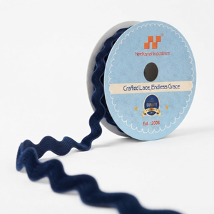 Ruban en velours Ric Rac 15 mm, bord ondulé lavande, pour emballages de spa, étiquettes de bougies, coffrets cadeaux, papeterie de boutique, fabricant - Product Image 1