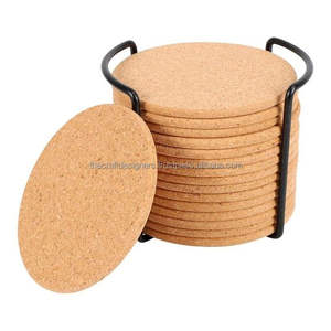 Manteles individuales naturales más vendidos, juego de revestimientos de corcho de madera con soporte de Metal, centro de mesa, exhibición, Hotel, restaurantes, juego de posavasos único - Product Image 3