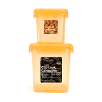 Ensemble de 2 contenants alimentaires carrés en plastique hermétiques et anti-fuite avec fermeture à clip, organisateur de garde-manger de cuisine, sans BPA, compatible micro-ondes