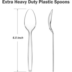 360 Cucchiai di Plastica Trasparenti Monouso Senza BPA, Resistenti al Calore, Robusti e Durevoli, Qualità Premium - Product Image 1