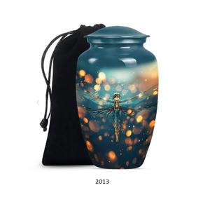 โกศบรรจุอัฐิรูปแมลงปอขนาดใหญ่ สำหรับบรรจุอัฐิของมนุษย์ ทั้งชายและหญิง โกศตกแต่งสำหรับบรรจุอัฐิผู้ใหญ่ แบบคลาสสิก ขนาดใหญ่ 10 นิ้ว - Product Image 2