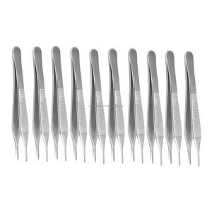 10 Pinzas Adson para Tejido, 4.75in 12cm, Acero Inoxidable Dentado, Instrumentos Quirúrgicos Manuales de Alta Calidad, Certificación CE, Venta al por Mayor - Product Image 4