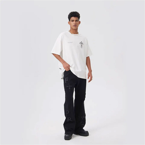T-shirt Oversize Vintage Lavé 100% Coton, Style Urbain Streetwear, Mode High Street, Vente en Gros OEM - Product Image 2