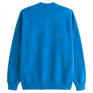 Sweat-shirt en coton bleu ciel brodé sur mesure, coupe ample unisexe, en molleton bouclette, avec étiquette privée, fabrication OEM - Product Image 5