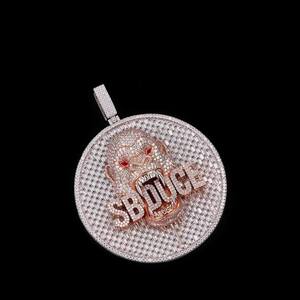 Colgante de Plata 925 con Cabeza de Tigre Salvaje y Moissanita, Bañado en Rodio, Estilo Hiphop Unisex, Corte Brillante Redondo, Engaste de Garra, Ideal para Fiestas - Product Image 2