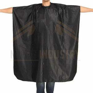 Cape de coiffure unisexe en polyester noir résistante à l'eau, imprimée par sublimation, combinaison de travail - Product Image 1