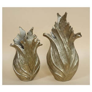 Jarrón de Mesa Moderno de Aluminio con Diseño Único para Sala de Estar, Comedor, Decoración del Hogar, Jarrón de Flores Costero, Centro de Mesa Decorativo - Product Image 1