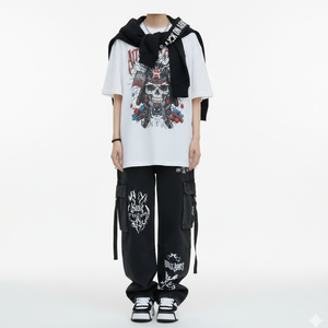 Women Eco-Friendly Streetwear Two-Piece Set Crop Top & Loose Fit Jogger <b>Pants</b> Character Print Laser Printed Spandex/Polyester - Product Image 1