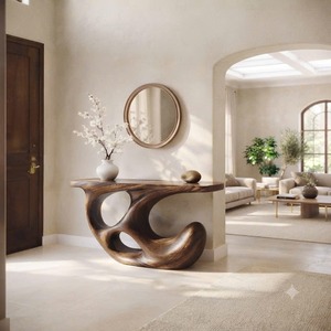 meticulously handcrafted from solid natural Monkey Pod wood showcasing refined artistry and designed to elevate any living room - Product Image 4