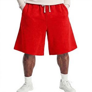 Shorts Bermuda Sportifs en Coton Uni Écologique pour Hommes, Taille Mi-Haute avec Cordon de Serrage, Tissu Tricoté Respirant Décontracté - Product Image 6