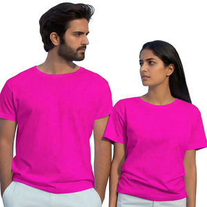 เสื้อยืดคอกลมสีเขียวล้วน แขนสั้น ทรงปกติ สไตล์ลำลอง สำหรับผู้ชายและผู้หญิง ผ้าฝ้ายเจอร์ซีย์ถัก 100% ดีไซน์เรียบ - Product Image 4