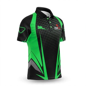 <b>Men's</b> Short Sleeve <b>Polo</b> <b>Shirt</b> Black <b>Green</b> Dot Pattern Quick Dry Sporty Design Billiard 8 Ball Print - Product Image 3